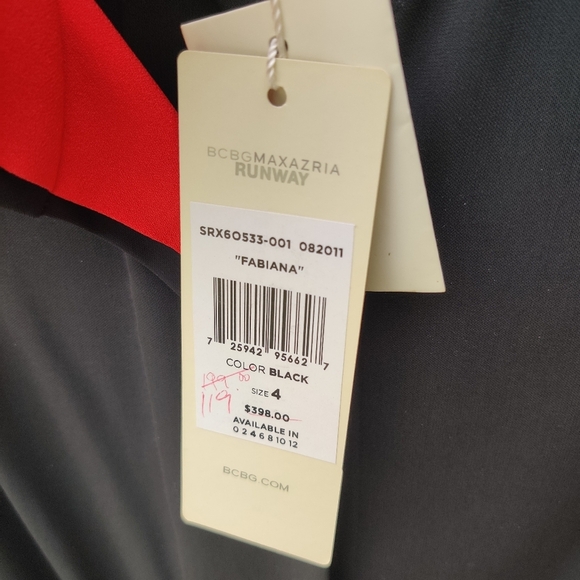 BCBG MAX AZRIA RUNWAY BLACK DRESS NWT - SZ 4 - Picture 9 of 11